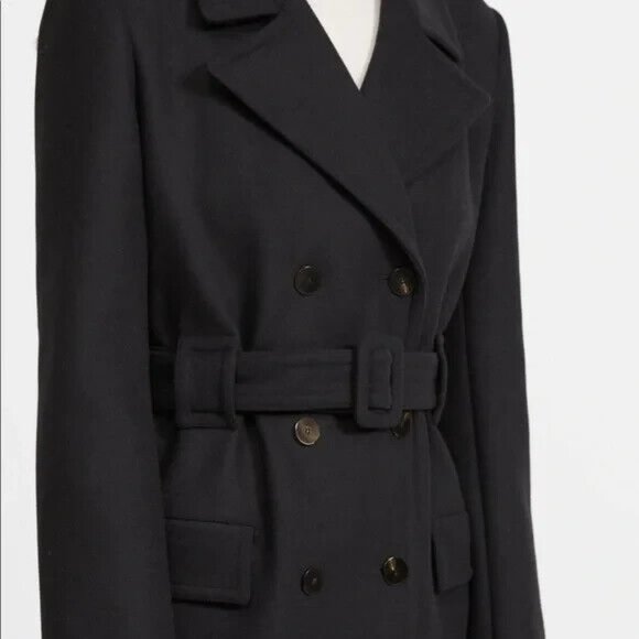 NWT Theory Modus Superlight Long Black Peacoat Size Small MSRP $895 - Picture 4 of 5